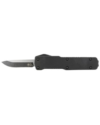 Templar Knife CABR321 Premium LWMicro 1.85" OTF Drop Point Plain Black Oxide Stonewashed D2 Steel Blade, 3.50" Black Aluminum Handle, California Legal