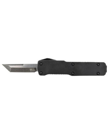 Templar Knife CABR221 Premium LWMicro 1.85" OTF Tanto Plain Black Oxide Stonewashed D2 Steel Blade, 3.50" Black Aluminum Handle, California Legal