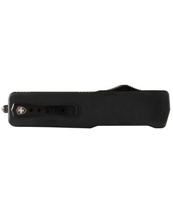 Templar Knife LZBR121 Premium WeightedLarge 3.55" OTF Dagger Plain Black Oxide Stonewashed D2 Steel Blade, 5.25" Black Aluminum/Rubber Handle