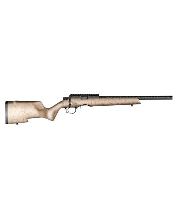 Christensen Arms 8011200100 Ranger22 LR 10+1 18" Carbon Fiber/Threaded Barrel, Black Anodized Finish, Tan with Black Webbing Stock