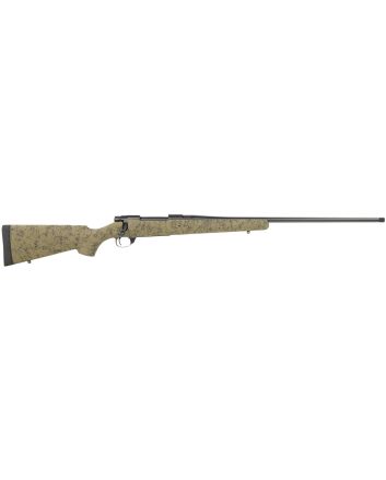 Howa HHS43333 M1500 HS Precision 300 Win Mag 3+1 24" Blued Threaded Barrel/Rec, Green with Black Webbed HS Precision Stock