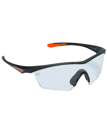 Beretta USA OC031A2354014HUNI Clash Shooting Glasses Clear Lens Black with Orange Accents Frame