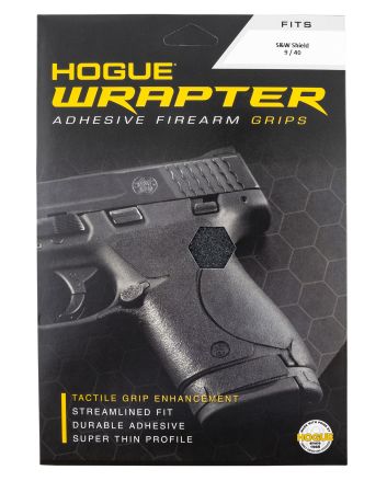 Hogue 18449 Wrapter Adhesive Grip made of Heavy Grit with Black Finish for S&amp;W M&amp;P Shield 9, 40