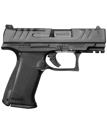 Walther Arms 2842734 PDP F-Series 9mm Luger 15+1 4" Black Steel Barrel, Black Optic Ready/Serrated Slide, Black Polymer Frame w/Picatinny Rail, Black Performance Duty Texture Grips, Ambidextrous