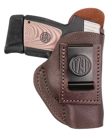 1791 Gunleather FCD3BRWL Fair ChaseIWB Size 03 Classic Brown Deer Hide Belt Clip Compatible w/Ruger LC9/Glock 42/43/43XLeft Hand