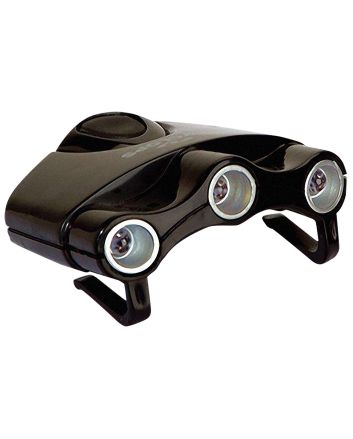 Cyclops CYCHC1W Orion Hat Clip Light 17.5 Lumens Green/White/UV LED Bulb Black Clip-On