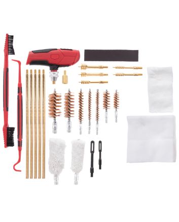 Birchwood Casey UNVCLNKIT Universal Cleaning Kit Multi-Caliber/Multi-Gauge 22 Pieces Black/Red