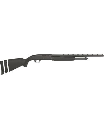 Mossberg 54210 500 Super Bantam Youth 20 Gauge Pump 3" 5+1 22" Blued Vent Rib Barrel, Blued Steel Receiver, Adj LOP Black Synthetic Stock, Right Hand