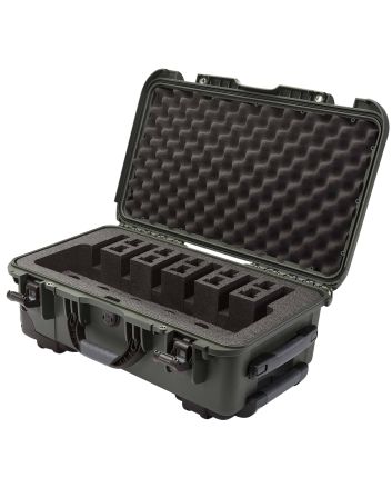 Nanuk 9356UP6 935 6 Up Pistol Case Olive Polymer w/ Closed-Cell Foam Padding 22" L x 14" W x 9" H Interior Dimensions