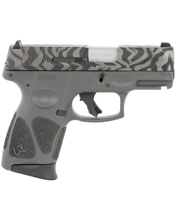 Taurus 1G3C931GZEB G3CCompact Frame 9mm Luger 12+1 3.26" Matte Stainless Steel Barrel, Gray w/Zebra Stripes Serrated Steel Slide, Black Polymer Frame w/Picatinny Rail, Black Polymer Grip, Right Hand