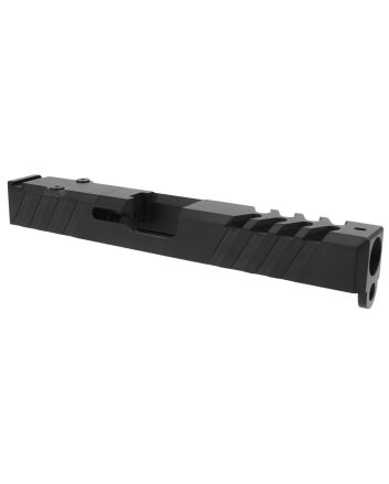 TacFireReplacement Slide9mm Luger Graphite Black Cerakote Stainless Steel with Optics Cut &amp; Slide Ports for Glock 17 Gen3