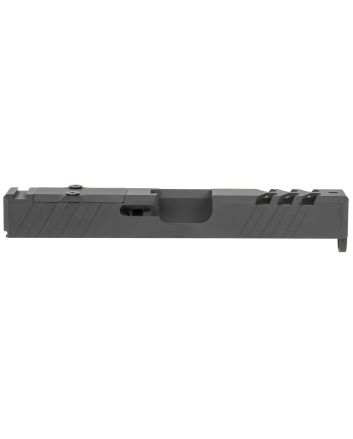 TacFireReplacement Slide9mm Luger Graphite Black Cerakote Stainless Steel with Optics Cut &amp; Slide Ports for Glock 19 Gen3
