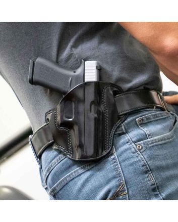 Galco CM876B Combat MasterOWB Black Leather Belt Slide Fits Springfield Hellcat Pro Right Hand