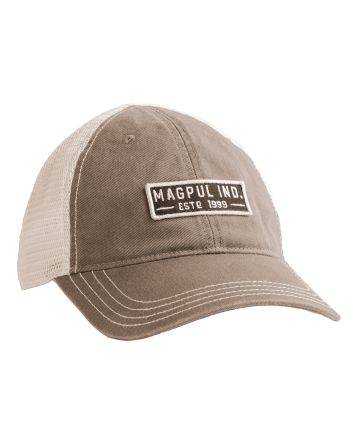 Magpul MAG1260-252 Established Garment Trucker Hat Driftwood Adjustable Snapback OSFA Embroidered Patch
