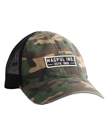 Magpul MAG1260-964 Established Garment Trucker Hat Woodland Camo Adjustable Snapback OSFA Embroidered Patch
