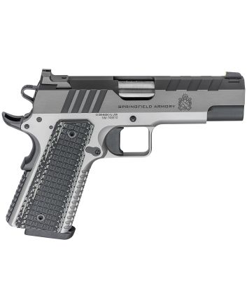 Springfield Armory PX9217L 1911 Emissary 9mm Luger 9+1 4.25" Bull Barrel,Stainless Steel Frame w/ Beavertail, Serrated Blued Carbon Steel Slide, Black VZ Thin-Line G10 Grip