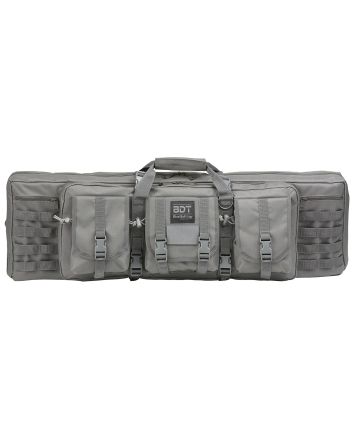 Bulldog BDT6037SG BDT Tactical Double 37" Seal Gray Nylon, 3 Accessory Pockets, Deluxe Padded Backstraps Lockable Zippers, Padded Internal Divider