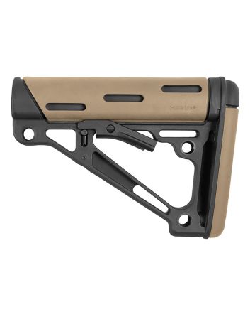Hogue 15340 OverMolded Collapsible Buttstock made of Synthetic Material with Black Finish &amp; Flat Dark Earth OverMolded Rubber for AR-15, M16, M4 with Mil-Spec Buffer Tube (Tube Not Included)