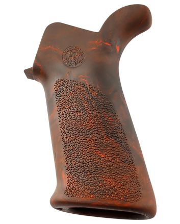 Hogue 15431 OverMolded Beavertail Made of Rubber With Red Lava Cobblestone Finish for AR-15, M16