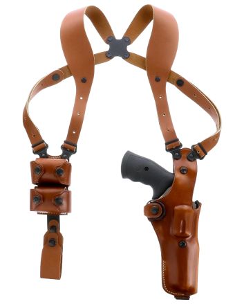 Galco VHS4104 VHS 4.0 Shoulder System Vertical Ambidextrous, Size Fits Chest Up To 56", Tan Leather, Fits L Frame S&amp;W Model 686 (4" Barrel)