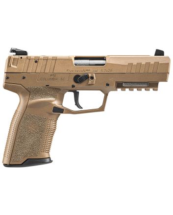 FN 66101275 Five-seveN MRD 5.7x28mm4.80" Barrel 20+1, Flat Dark Earth Polymer Frame With Mounting Rail &amp; Serrated Trigger Guard, Optic Cut FDE Steel Slide, No Manual Safety, Optics Ready
