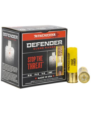 Winchester Ammo S202PD25 Defender20Gauge 2.75" 7/8oz 2Shot 25 Per Box/10 Case