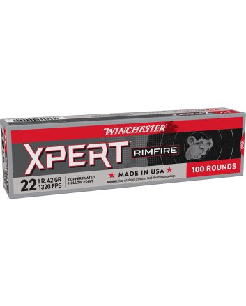 Winchester Ammo XPERT22X Xpert Rimfire 22LR 42gr Copper Hollow Point 100 Per Box/20 Case