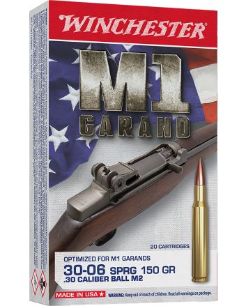 Winchester Ammo WIN3006M2 Active Duty M2 30-06Springfield 150gr Full Metal Jacket 20 Per Box/10 Case