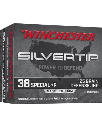 Winchester Ammo W38PST Silvertip38Special+P 125gr Silvertip Jacket Hollow Point 20 Per Box/10 Case