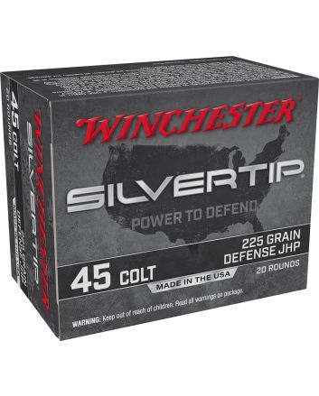 Winchester Ammo W45CST Silvertip45Colt 225gr Silvertip Jacket Hollow Point 20 Per Box/10 Case
