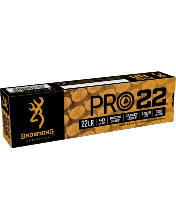Browning Ammo B194122101 Pro2222LR 40gr Lead Round Nose 100 Per Box/20 Case