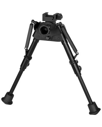 Harris Bipods S-BRP Swivel BR Picatinny, 6-9", Black Steel/Aluminum, Rubber Feet