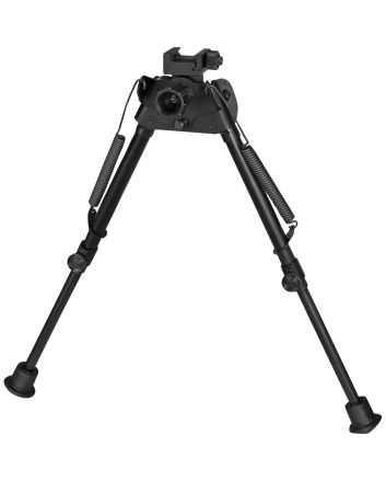Harris Bipods S-LP Swivel L Picatinny, 9-13", Black Steel/Aluminum, Rubber Feet