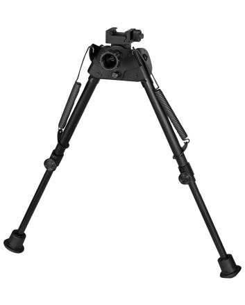 Harris Bipods S-L2P Swivel L Picatinny, 9-13", Black Steel/Aluminum, Self-Leveling Legs, Rubber Feet