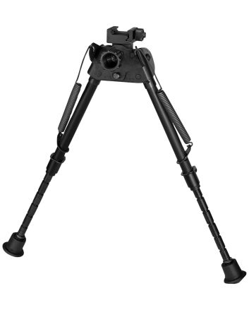 Harris Bipods S-LMP Swivel L Picatinny, 9-13", Black Steel/Aluminum, Notched Legs, Rubber Feet
