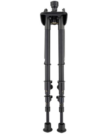 Harris Bipods S-25CP Swivel 25C Picatinny, 13.50-27", Black Steel/Aluminum, Rubber Feet