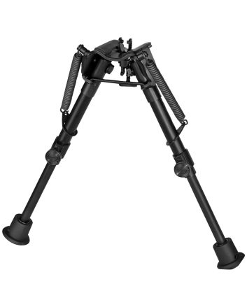 Harris Bipods 1A2-BR2 Non-Swivel BR Swivel Stud, 6-9", Black Steel/Aluminum, Self Leveling Legs, Rubber Feet (No Sling Stud Provision)