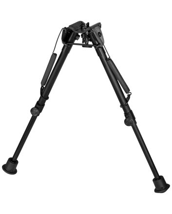 Harris Bipods 1A2-L2 Non-Swivel L Swivel Stud, 9-13", Black Steel/Aluminum, Self Leveling Legs, Rubber Feet (No Sling Stud Provision)