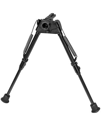 Harris Bipods S-LM-LOK Swivel L M-LOK, 9-13", Black Steel/Aluminum, Rubber Feet