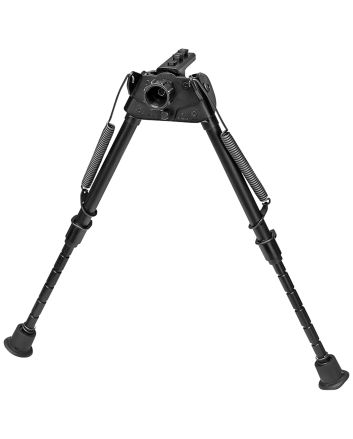 Harris Bipods S-LMM-LOK Swivel L M-LOK, 9-13", Black Steel/Aluminum, Notched Legs, Rubber Feet