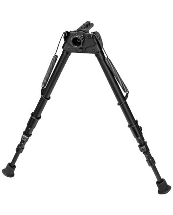 Harris Bipods S-25CM-LOK Swivel 25C M-LOK, 13.5-27", Black Steel/Aluminum, Rubber Feet