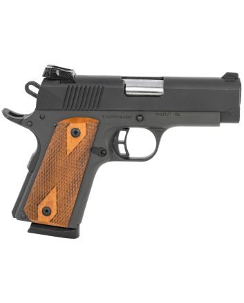 Taylors &amp; Company 230008 1911 Compact 45 ACP Caliberwith 3.63" Barrel, 7+1 Capacity, Overall Black Parkerized Finish, Beavertail Frame, Checkered Walnut Grip
