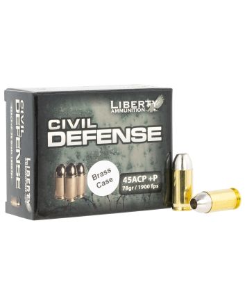 Liberty Ammunition LACD45013BC Civil Defense45ACP+P 78gr Lead Free Fragmenting Hollow Point 20 Per Box/50 Case