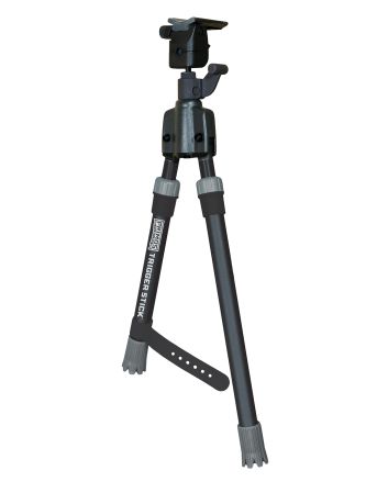 Primos 65825 Trigger StickBipod made of Steel with Black &amp; Gray Finish, QD Swivel Stud Attachment Mount Type &amp; Short Height (Clam Package)