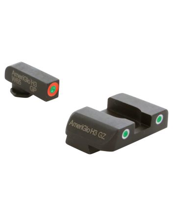 AmeriGlo GL241 Custom Classic Sight Set for GlockGreen Tritium Orange Outline Front Sight-Green Tritium White Outline Rear Sight