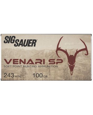 Sig Sauer V243SP10020 Venari243Win 100gr Soft Point 20 Per Box/10 Case