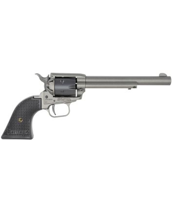 Heritage Mfg RR22C6 Rough Rider22 LR 6 Shot. 6.50" Tungsten Gray Cerakote Steel Barrel &amp; Frame, Black Satin Cylinder, Black Star Polymer Grip, Hammer/Thumb Safety, Exposed Hammer