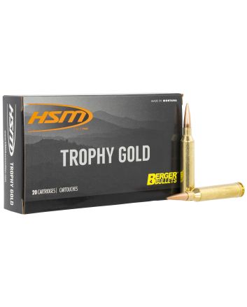 HSM 65X284130VLD Trophy Gold Extended Range 6.5x284 Norma 130 gr Berger Hunting VLD Match 20 Per Box/ 20 Case