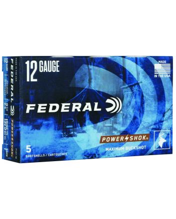 Federal F1271B Power-Shok Max Buck 12Gauge 2.75" 1BuckShot 5 Per Box/50 Case
