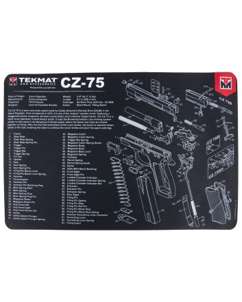 TekMat TEKR17CZ75 CZ 75 Cleaning Mat Black/White Rubber 11"x17" CZ-75 Parts Diagram
